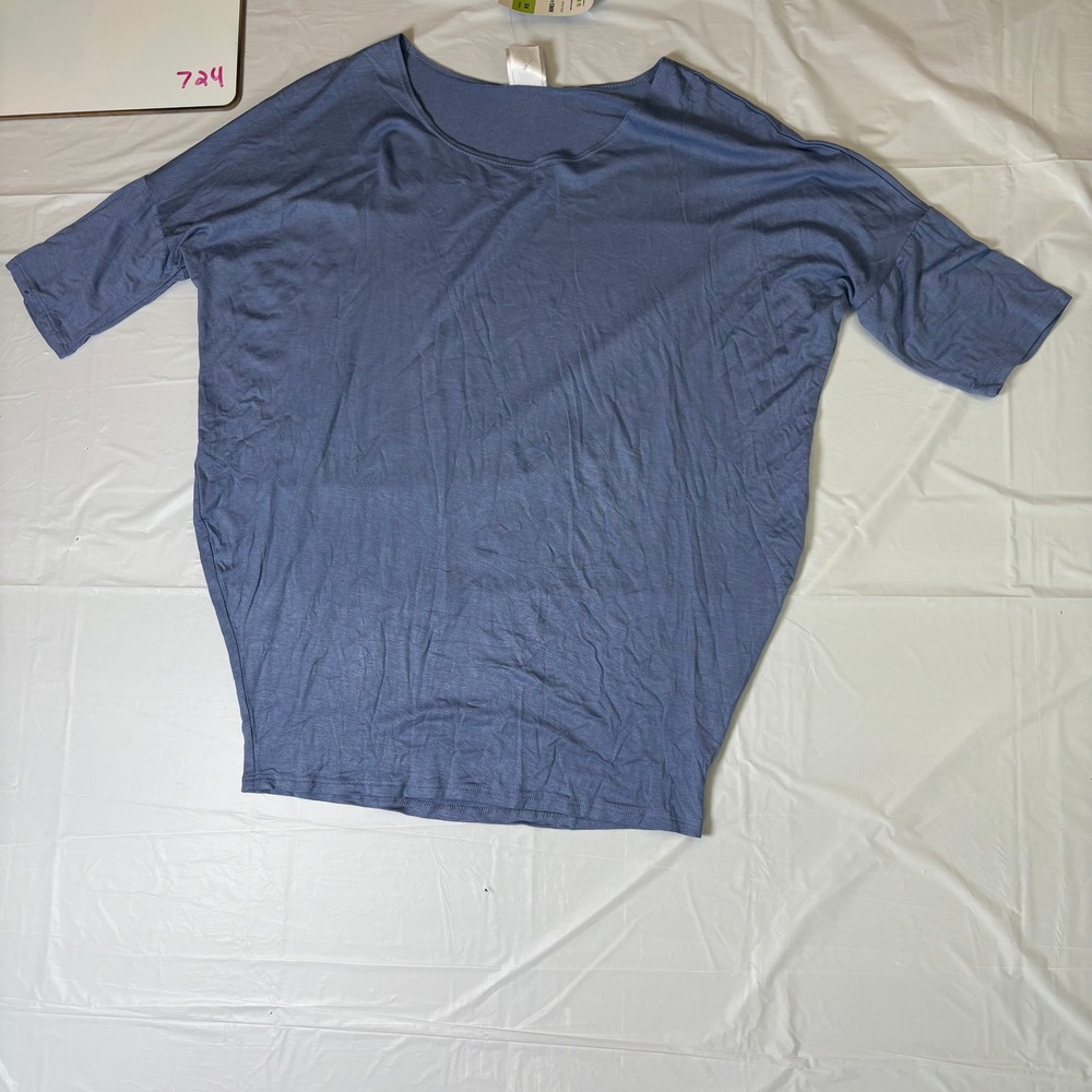 Agnes & Dora Womens Dolman Tunic Top XS Dusty Blue Elbow Sleeve Rayon Blend NEW